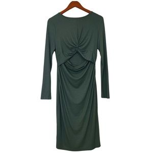 SHEIN Green Maternity Ribbed Cutout Dress. Size Large.